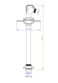 Stojak hydrantowy PZH DN50 pojedynczy C/C  rysunek techniczny